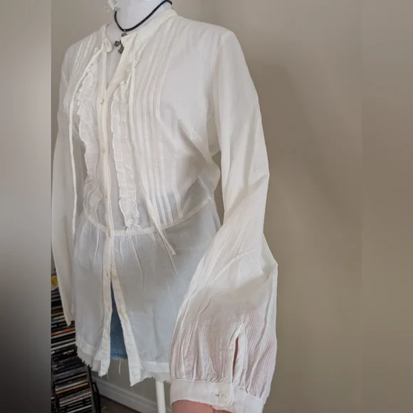 Cottagecore Cotton Tunic With Ruffles - Picture 3 of 15